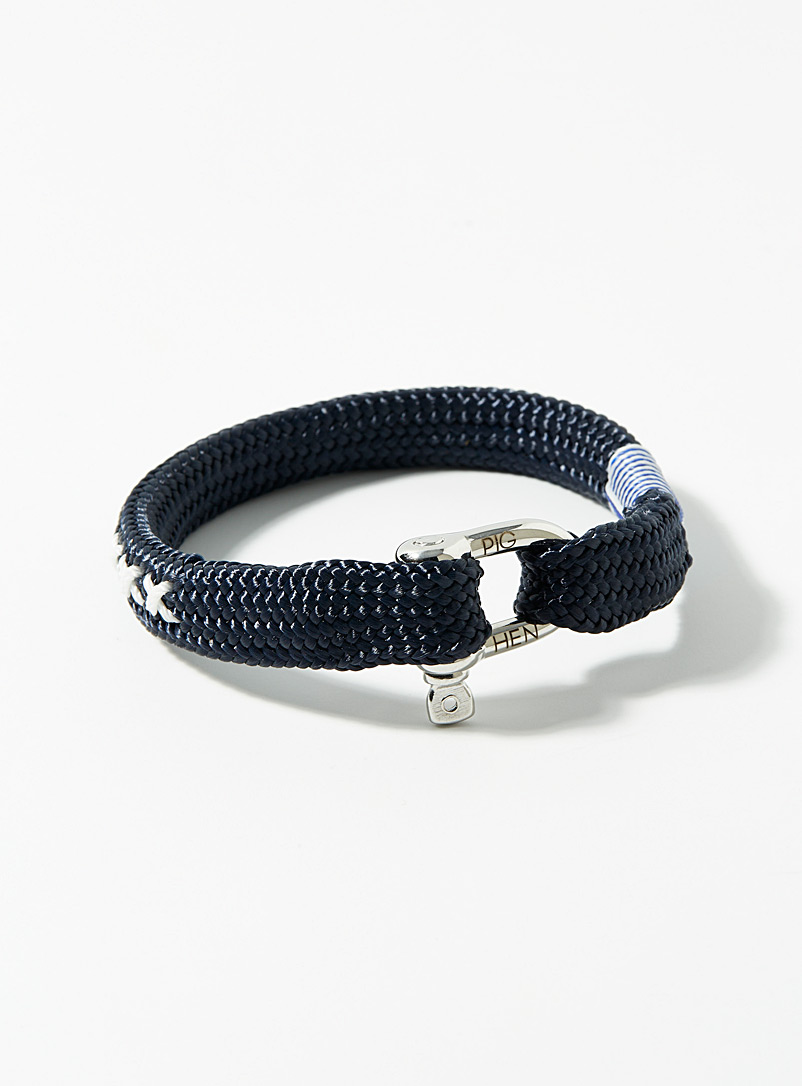 Pig & Hen Blue Sharp Simon cord bracelet for men