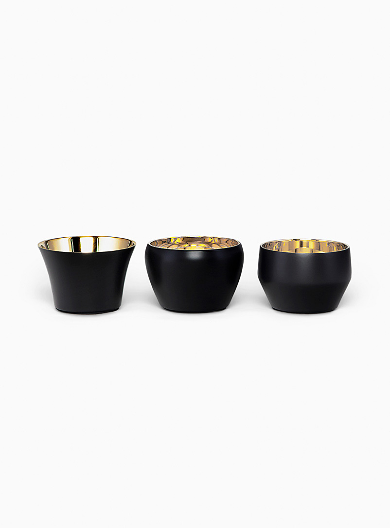 Skultuna Black Kin polished steel candle holders 3-piece set for men