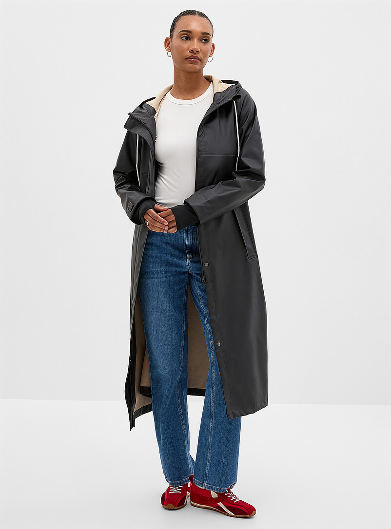 Natural hue maxi raincoat product image (primary)