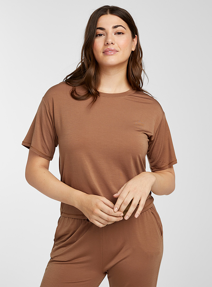 Paper Label Brown Carson lounge tee for women