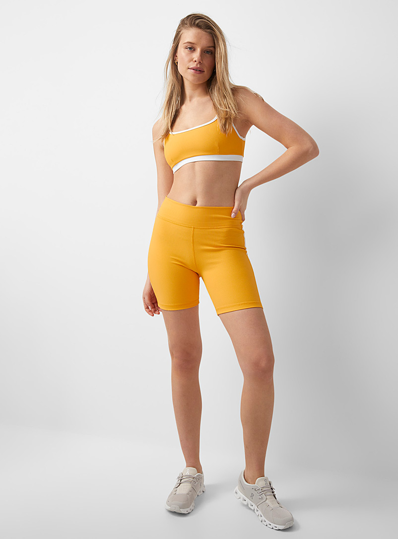 The Upside Bright Yellow Sundial ribbed cycling short for error