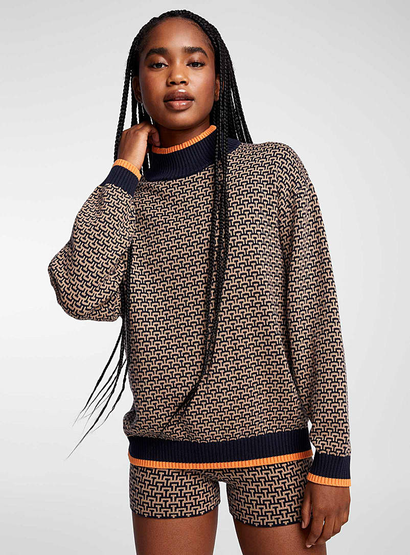 The Upside Brown Clementine mock-neck sweater for error