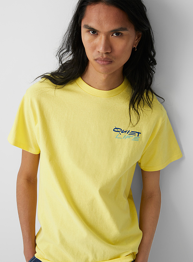 The Quiet Life Light Yellow Flower squiggle T-shirt for men