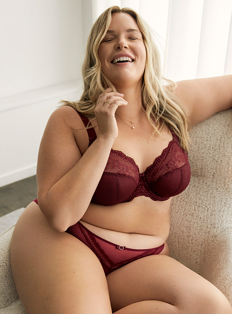 Elomi Ruby Red Charley soft full-coverage bra Plus size for women