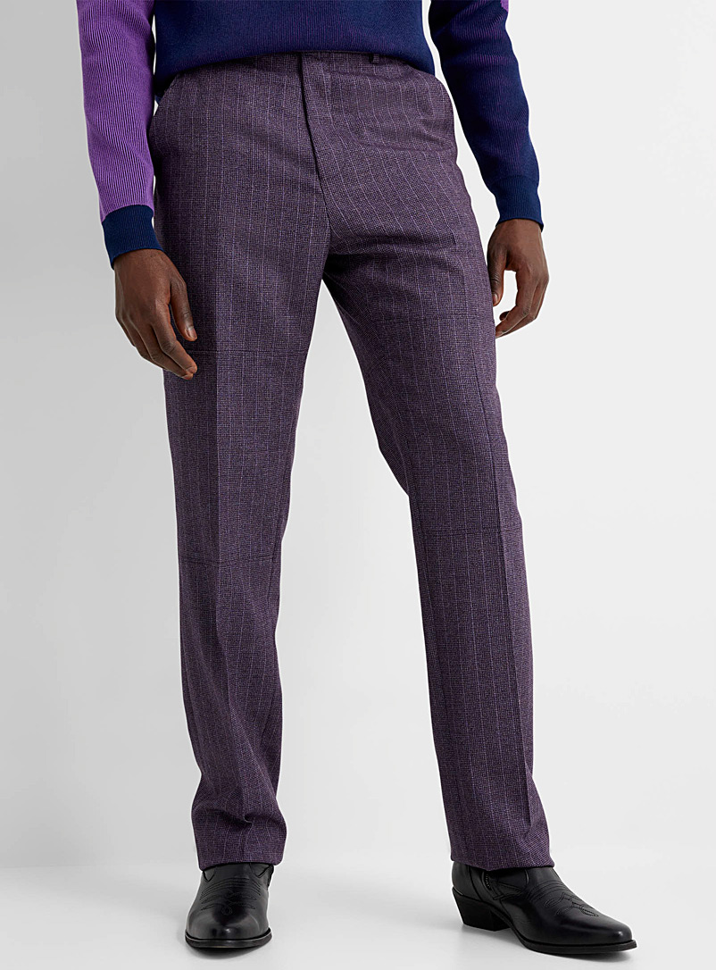 Martine Rose Mauve Purple mini checkered pattern pants for men