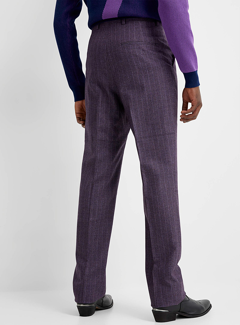 Martine Rose Mauve Purple mini checkered pattern pants for men