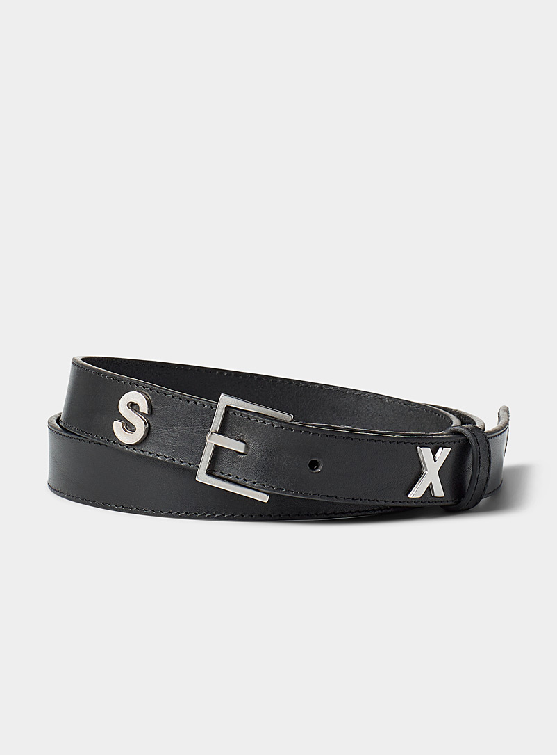 Martine Rose Black Sex lettering belt for men