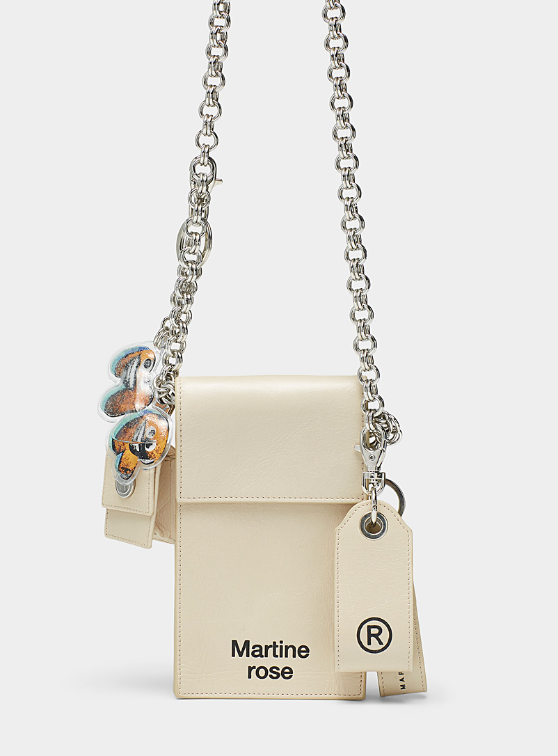 Martine Rose Cream Beige Chain cross-body pouch for men