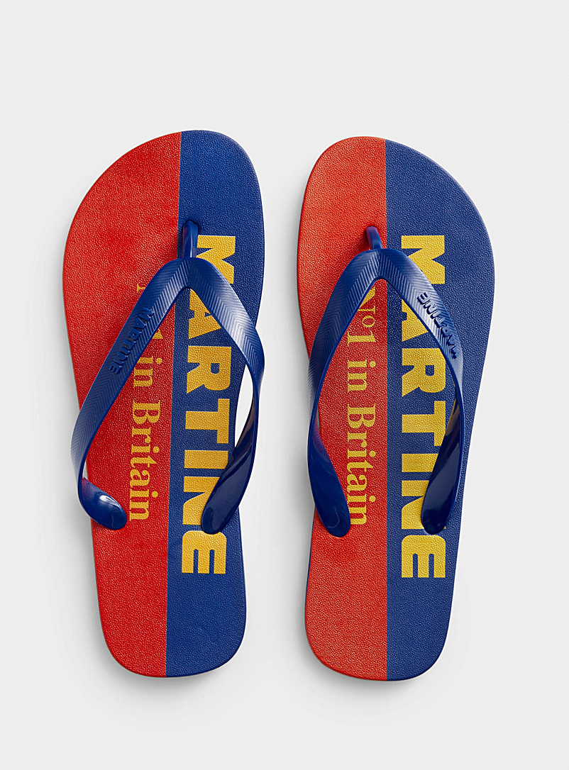 Martine Rose: La sandale de plage No.1 in Britain Homme Rouge à motifs pour homme