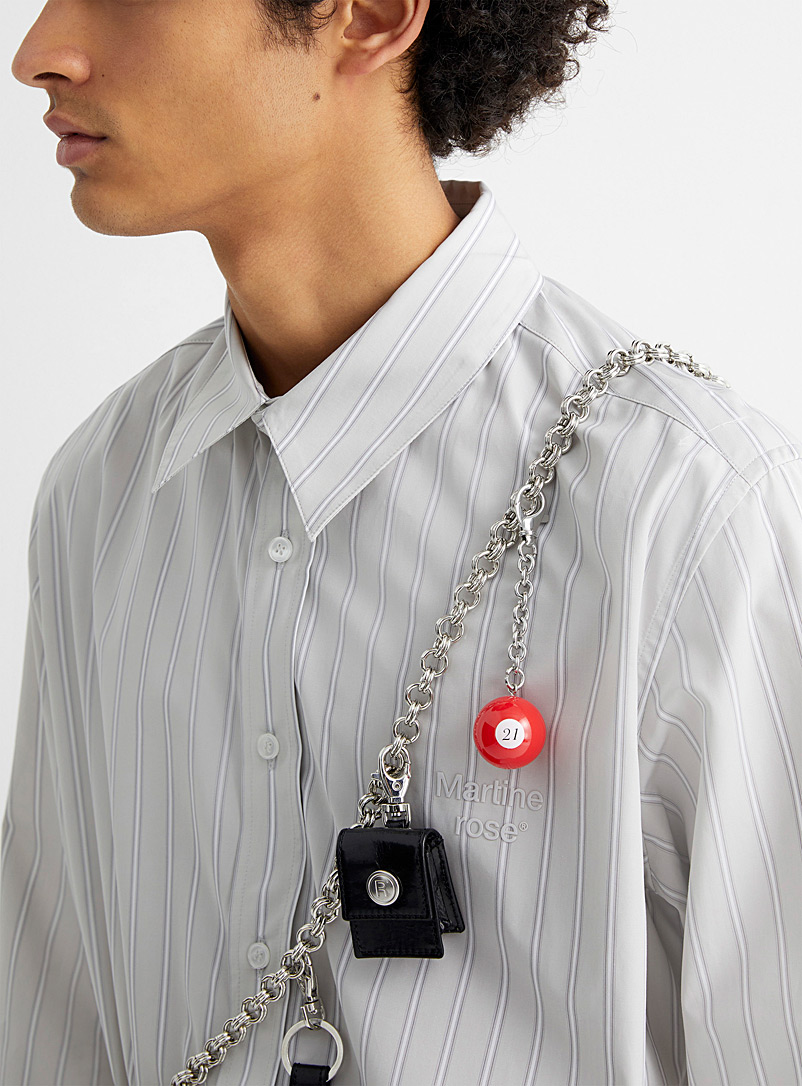 Martine Rose Black Chain shoulder strap card holder for men