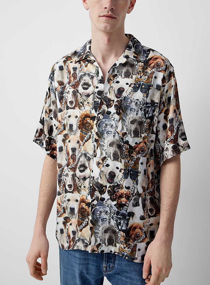Martine Rose White Animal portraits shirt for men