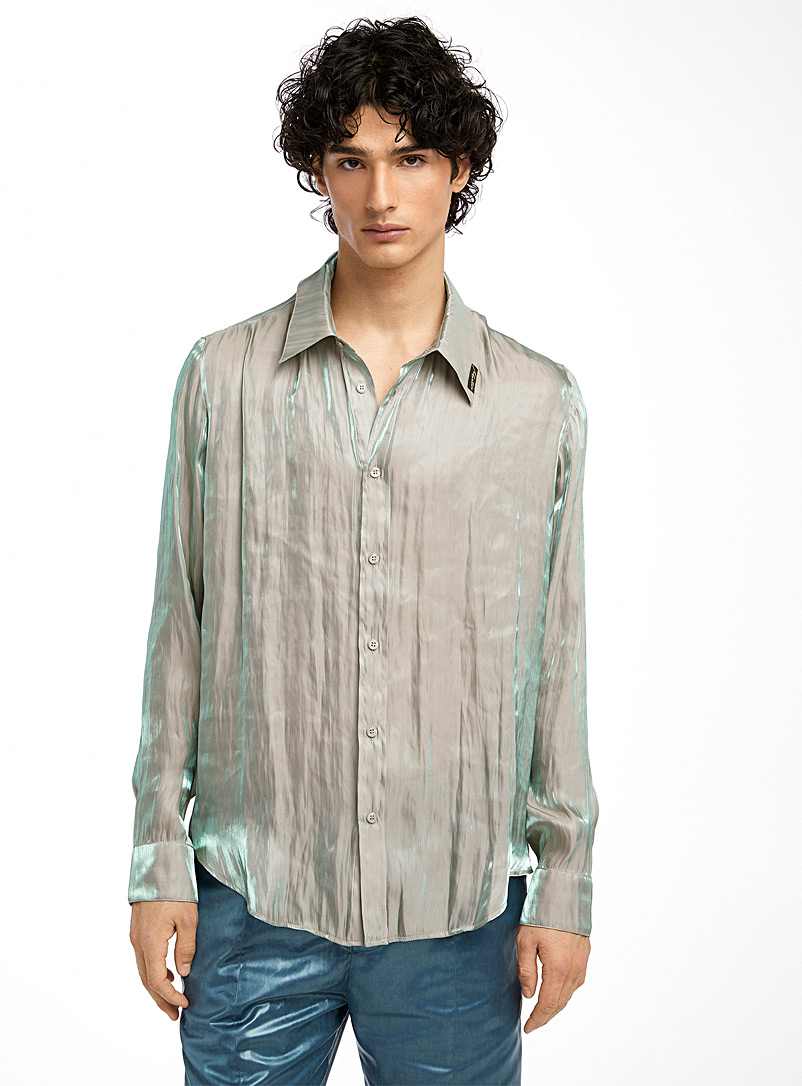 Martine Rose Off White Satiny and textured shirt for men