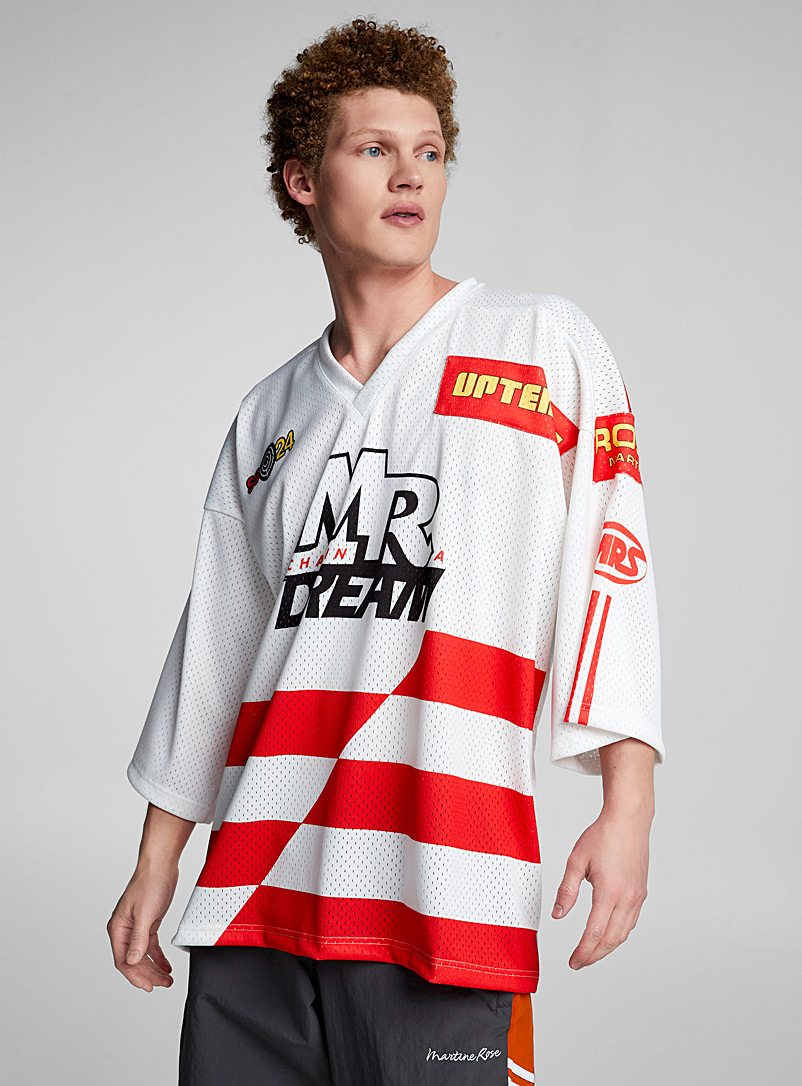 Martine Rose Patterned White Soccer-style T-shirt for men