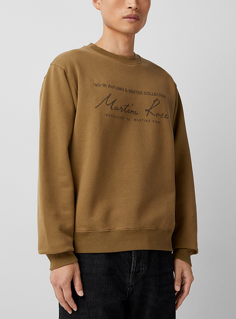 Martine Rose Khaki Retro signature khaki sweatshirt for men