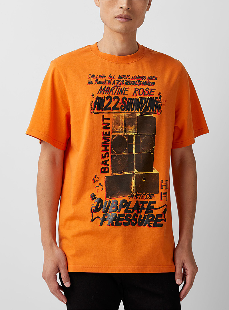 Martine Rose: Le t-shirt imprimé affiche invitation Orange pour homme