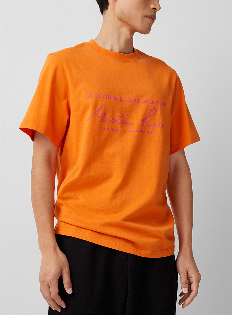 Martine Rose Orange Classic signature orange T-shirt for men