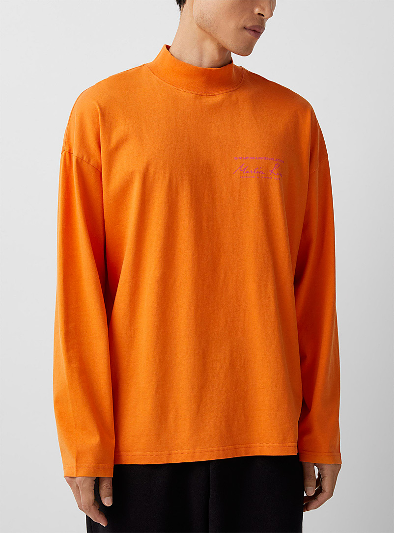 Martine Rose Orange Retro signature long-sleeve orange T-shirt for men