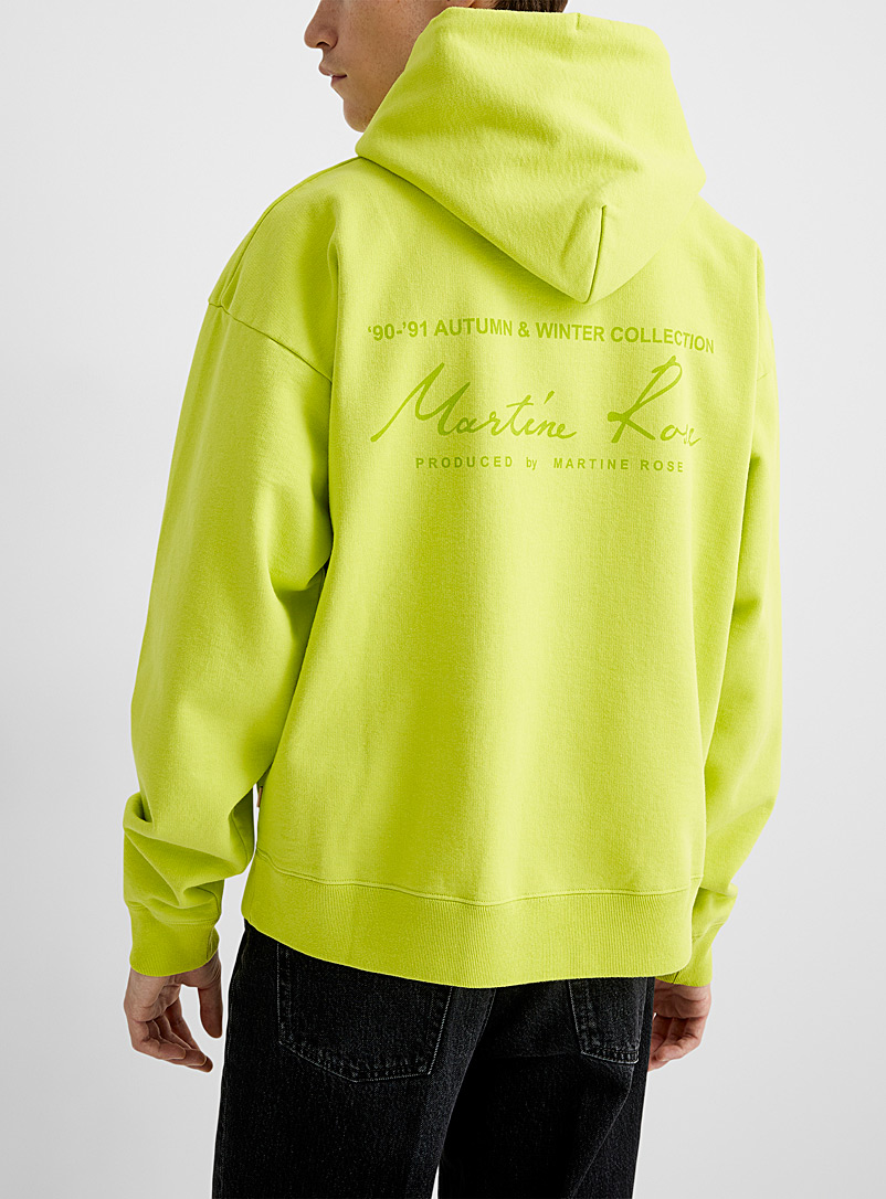 Martine Rose Green Acid-green signature hoodie for men