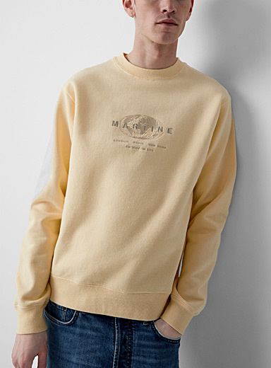 Martine Rose Golden Yellow World logo sweatshirt for men