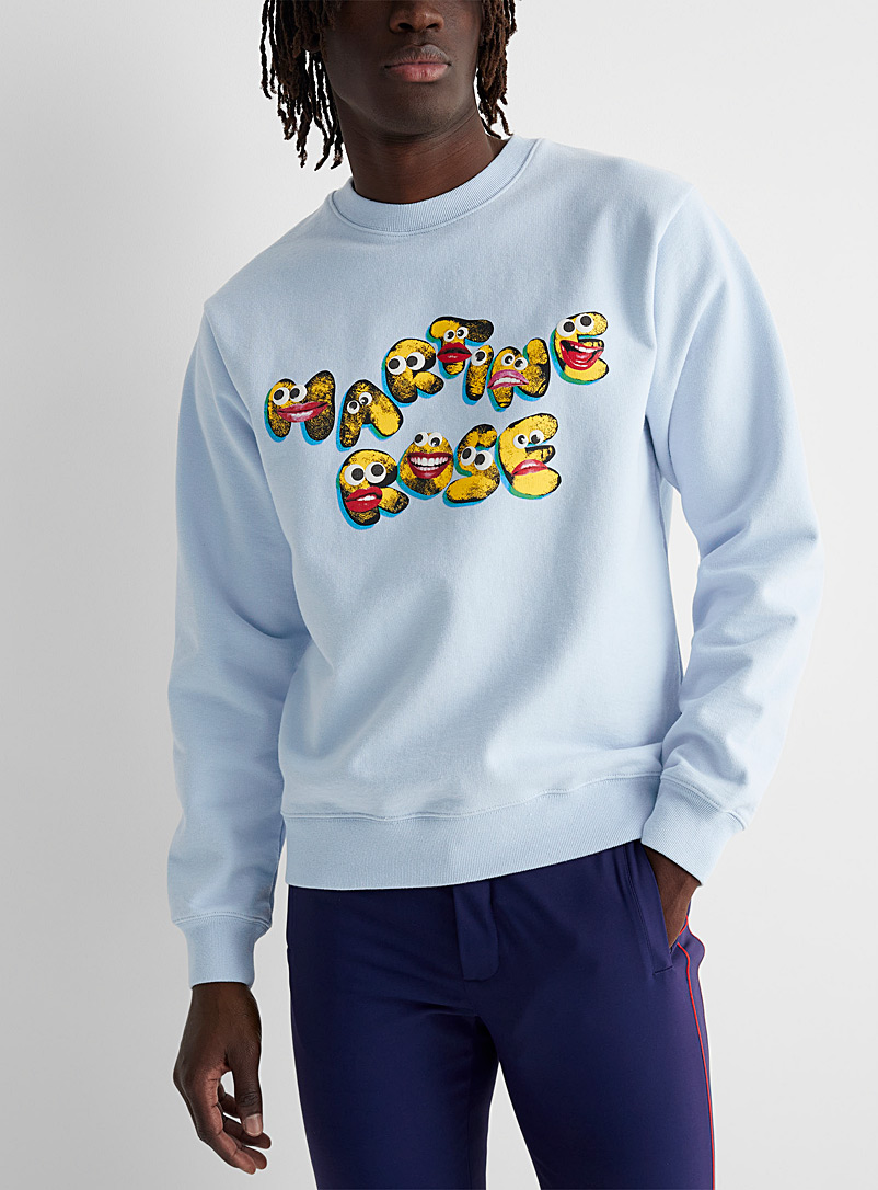Martine Rose Baby Blue Playful characters sweatshirt for men