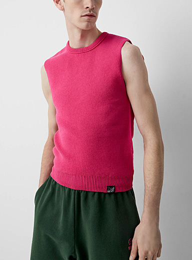 Martine Rose Pink Embossed seams sweater vest for men