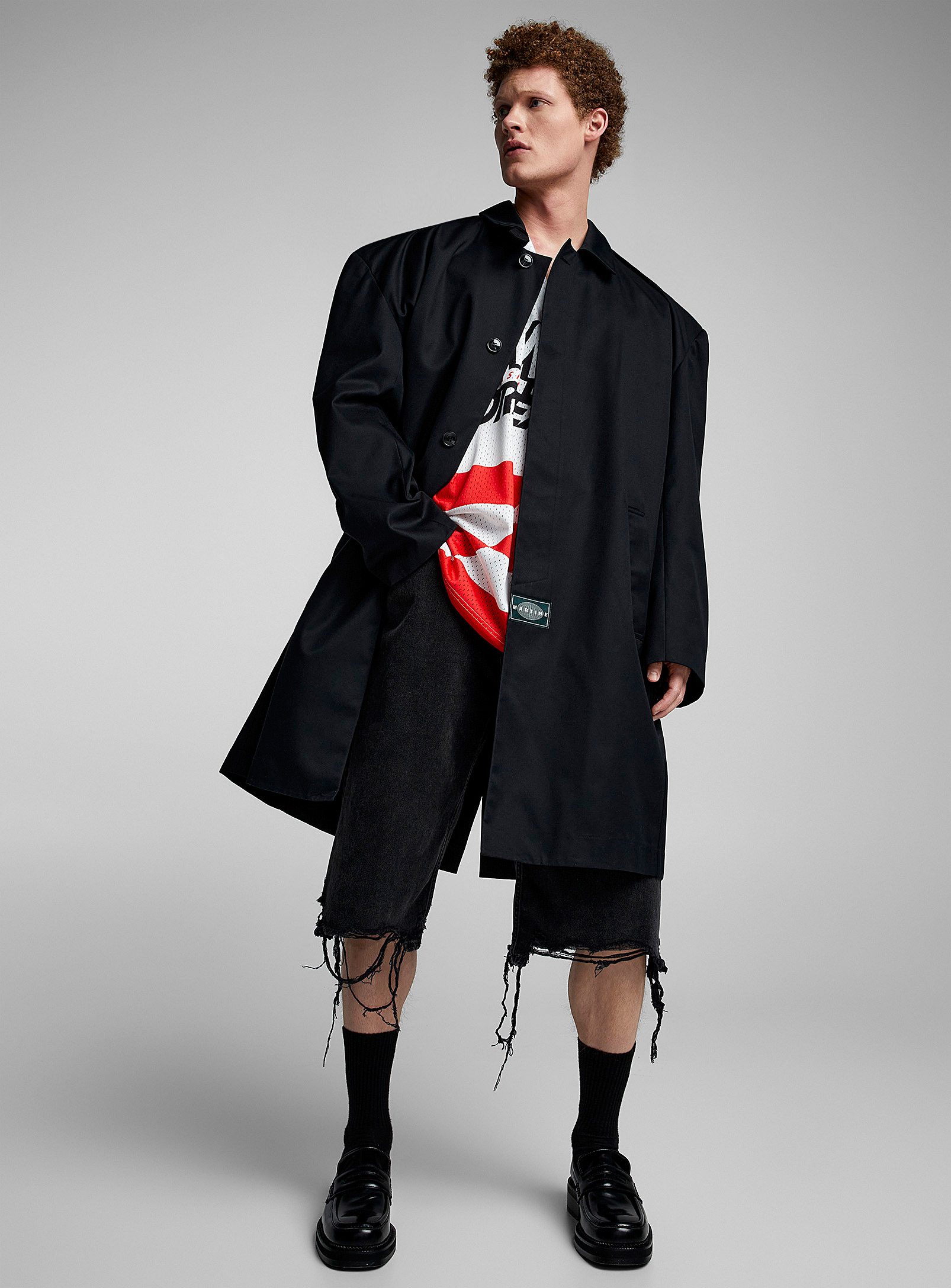 Martine Rose - Men's Black cotton twill coat
