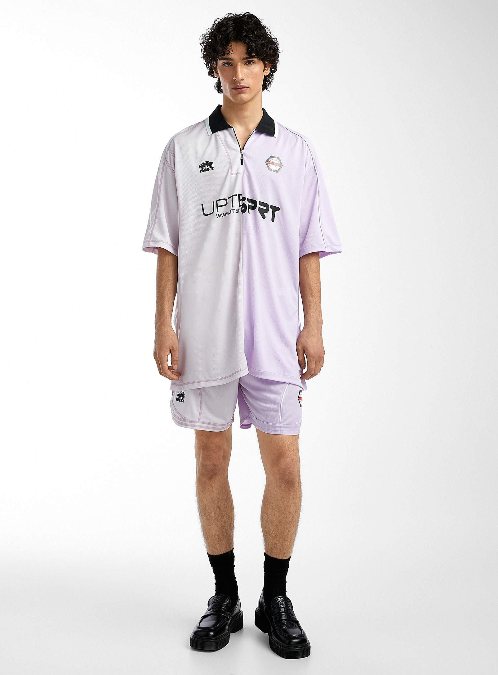 Martine Rose Two-tone Track Shorts In Lilacs