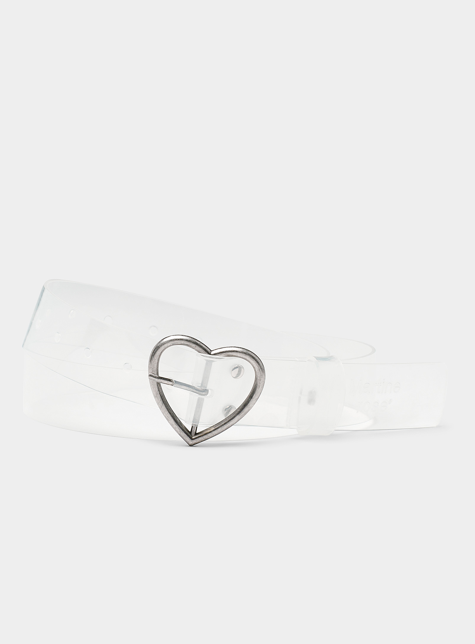 Martine Rose Heart Buckle Clear Belt In White
