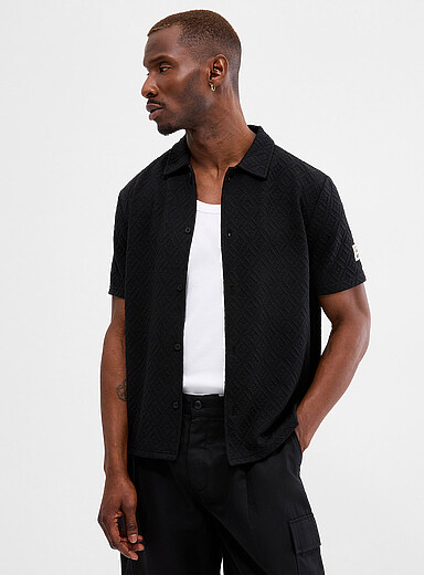 Embossed geo shirt