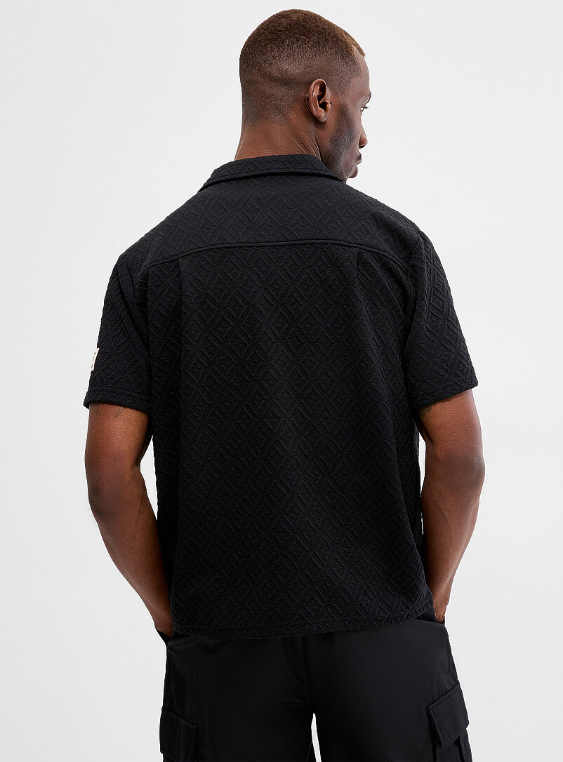 Le 31: La chemise g&eacute;o emboss&eacute;e Bleu pour homme