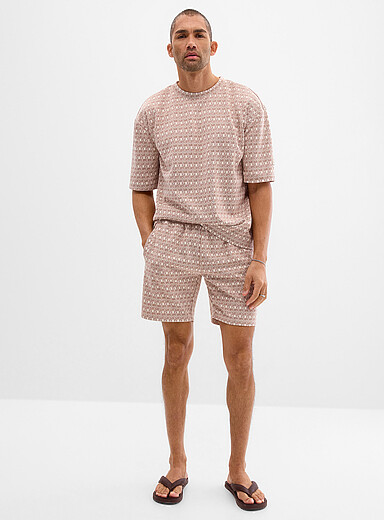 Two-tone jacquard short <b>Inseam: 7" (18 cm)</b>