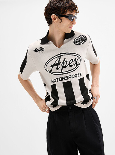 La jersey tricot jacquard rayures <i>racing</i>