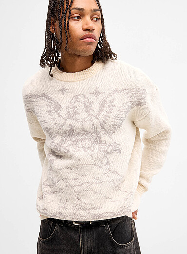 Le chandail ample jacquard ange du ciel