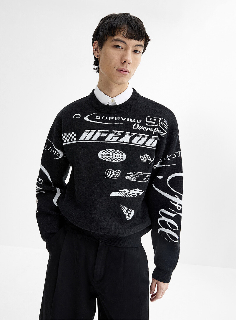 Racing jacquard loose sweater product image 2