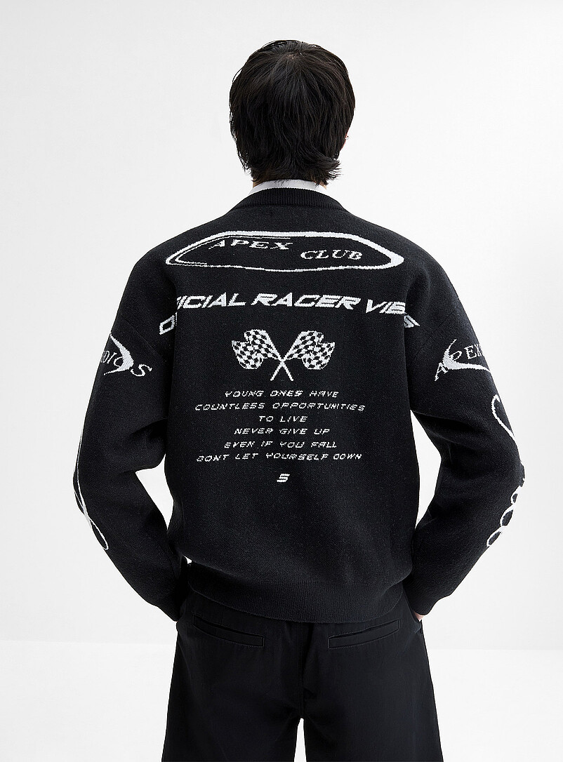 Racing jacquard loose sweater product image 3