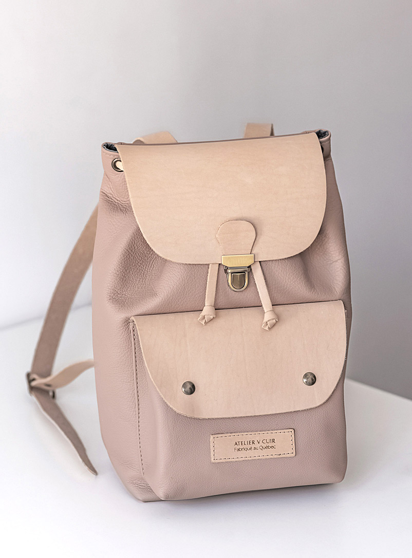 Atelier V Cuir Dusky Pink Simone backpack Fabrique 1840 exclusive