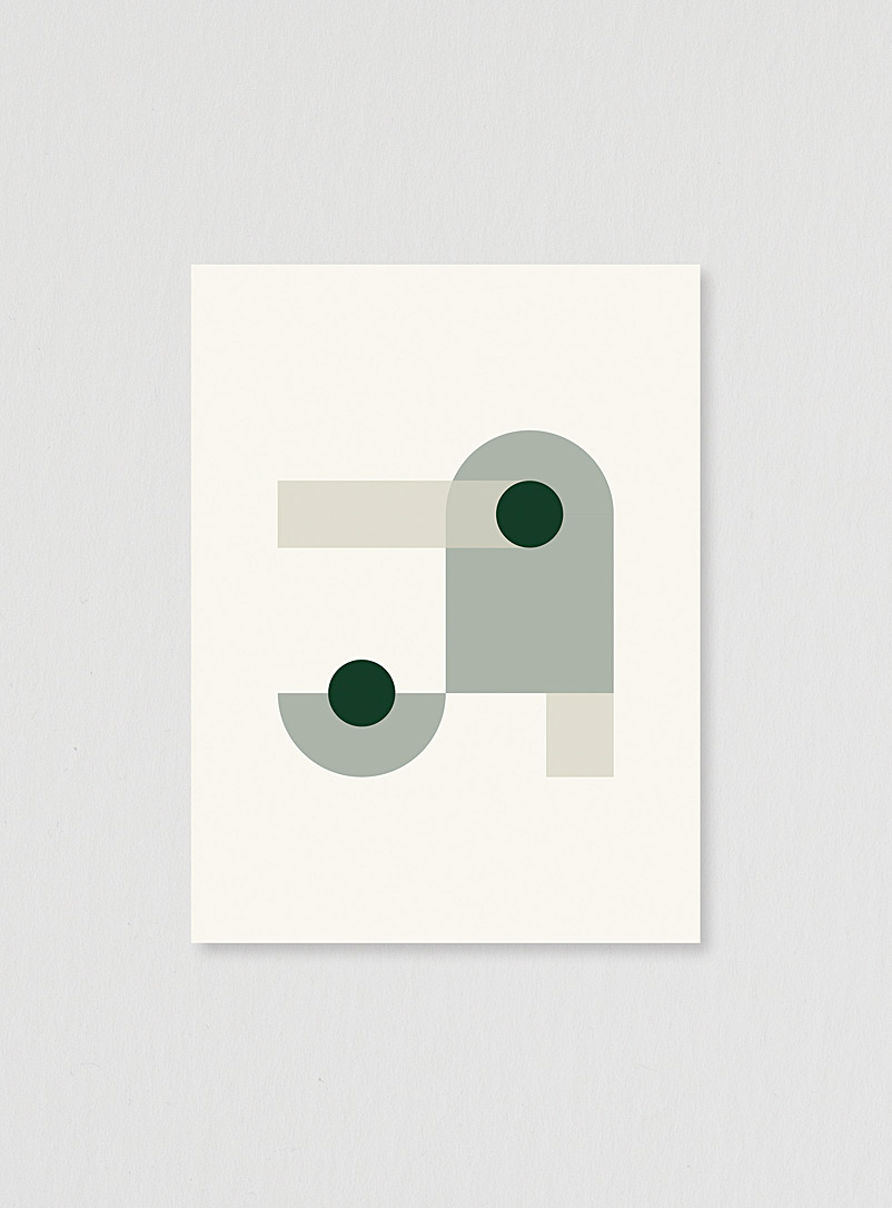 The Ba.sic: L'affiche géométrie en vert 3 formats offerts Assorti