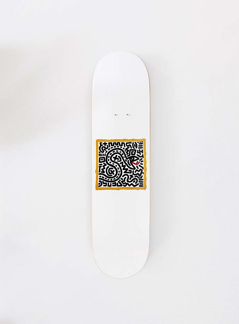 THE SKATEROOM Ivory White Untitled skateboard Keith Haring for men
