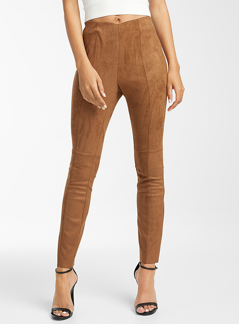 Icône Brown Faux-suede legging for women