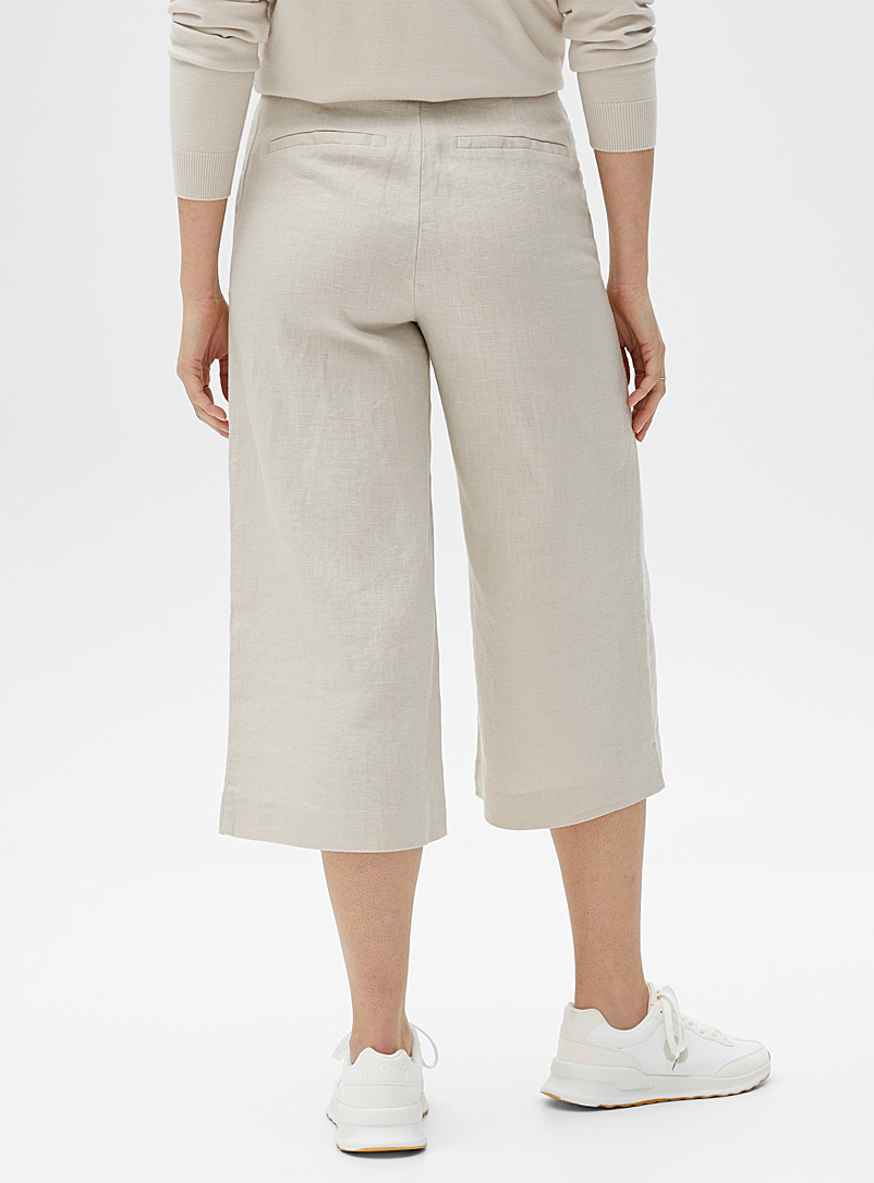 Contemporaine Toast Pure linen cropped pant for women