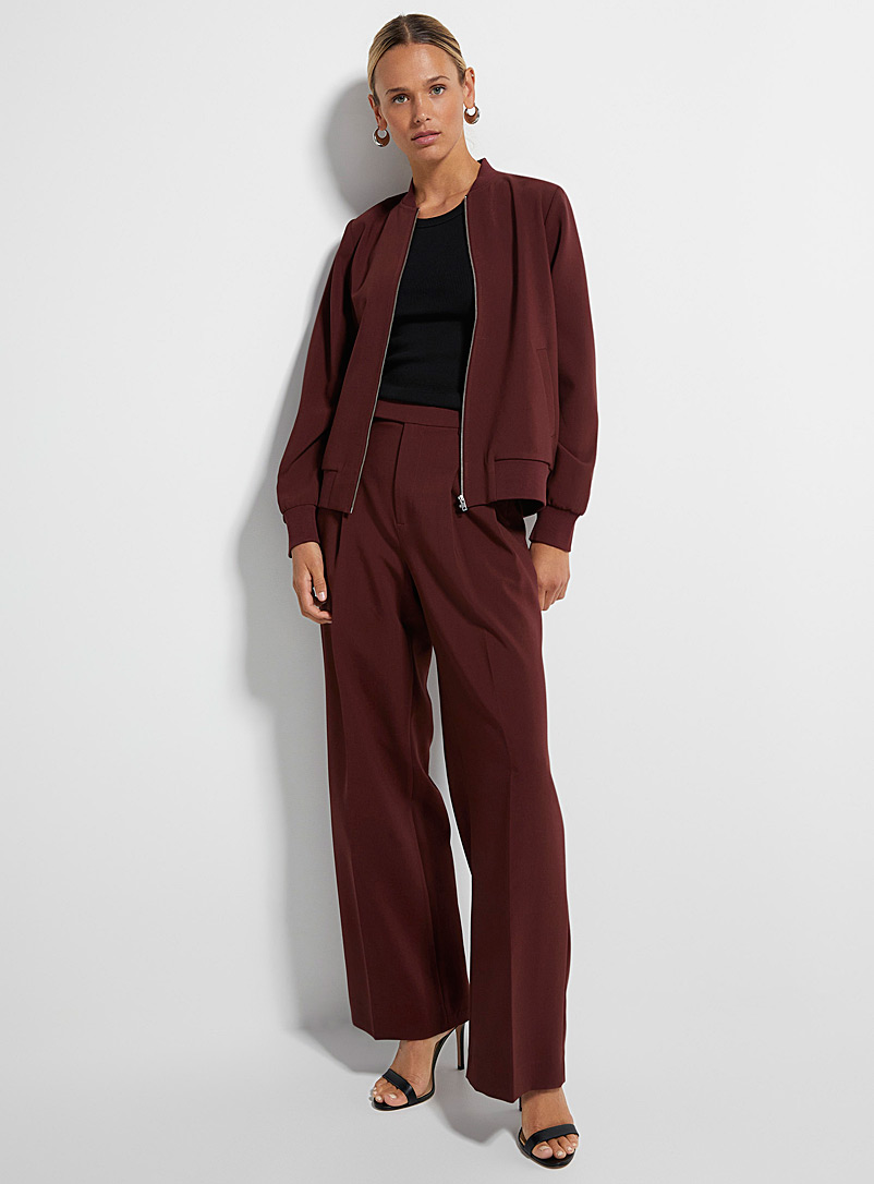 Icône Wine Wide-leg pleated pant for women