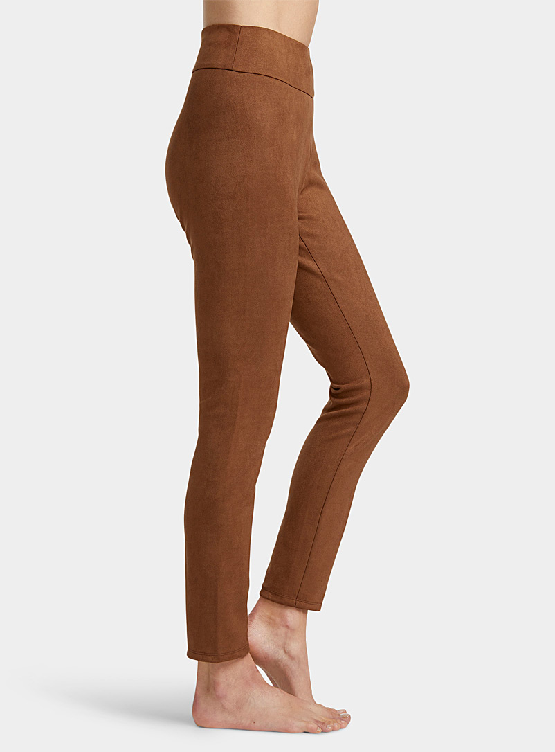 Simons Brown Faux-suede legging for women