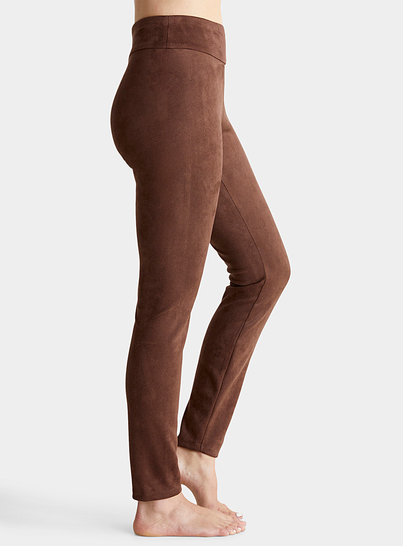 Suede Legging in Grey With Ankle Zip