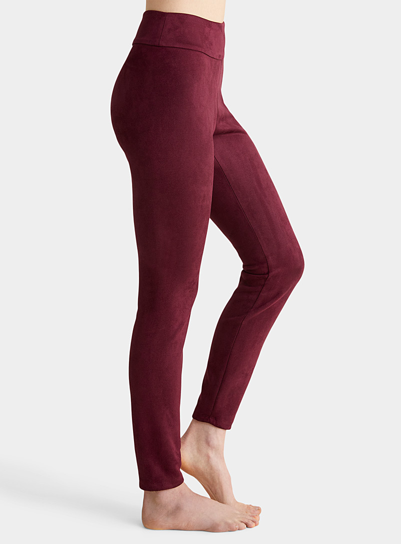 Simons Ruby Red Faux-suede legging for women