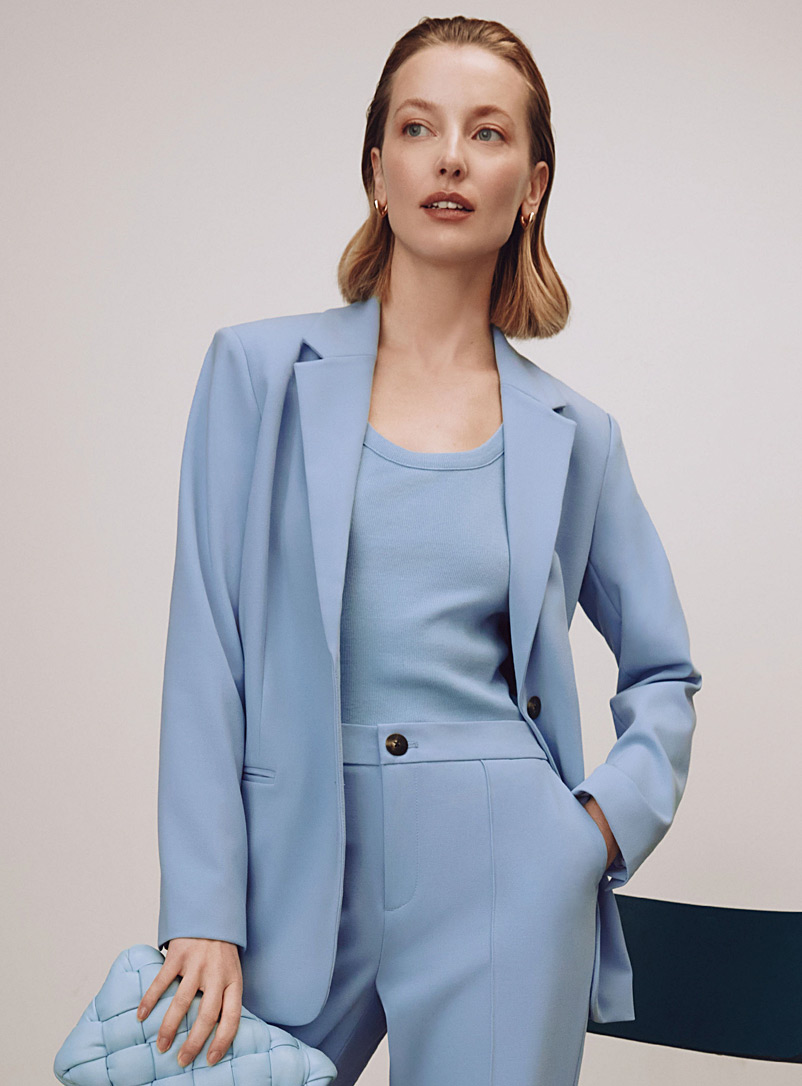Contemporaine Baby Blue Soft two-button blazer for women