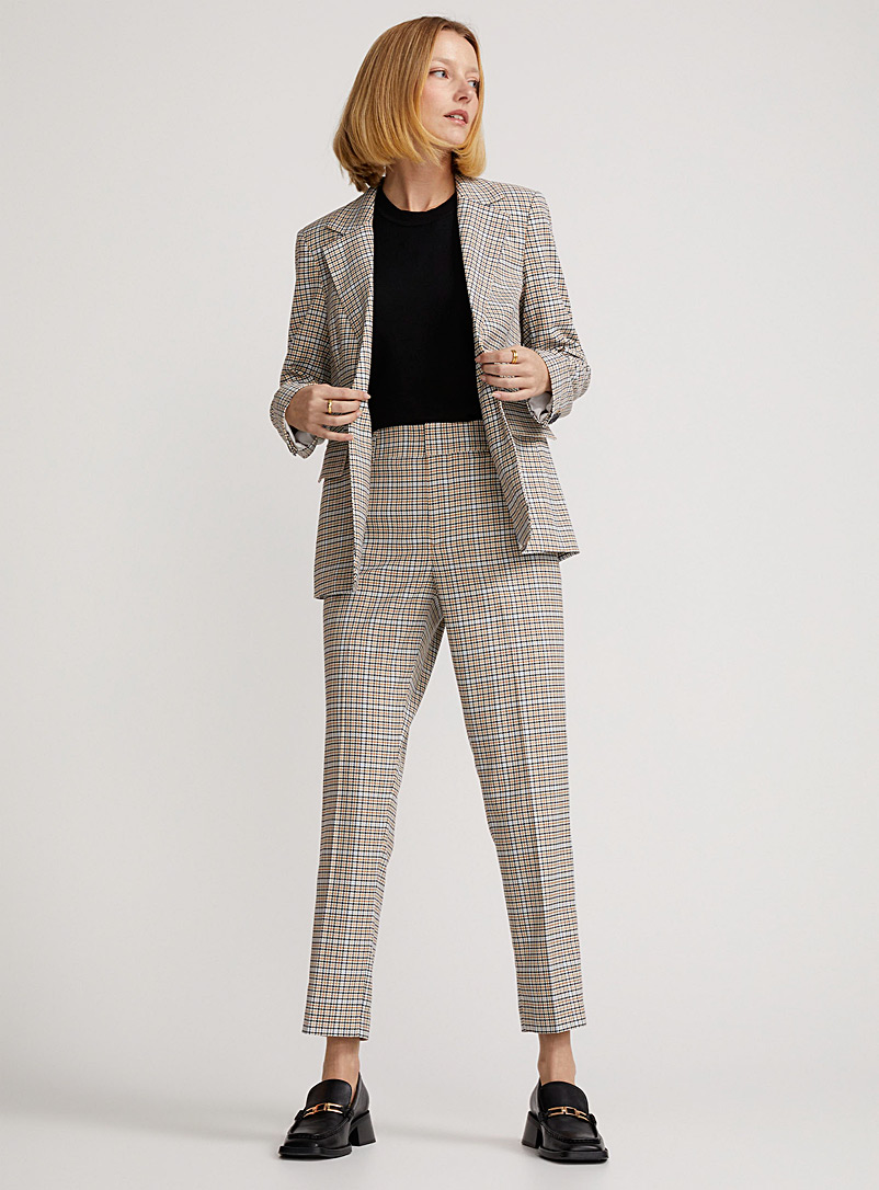 Contemporaine Patterned Blue Majestic checkered pant for women