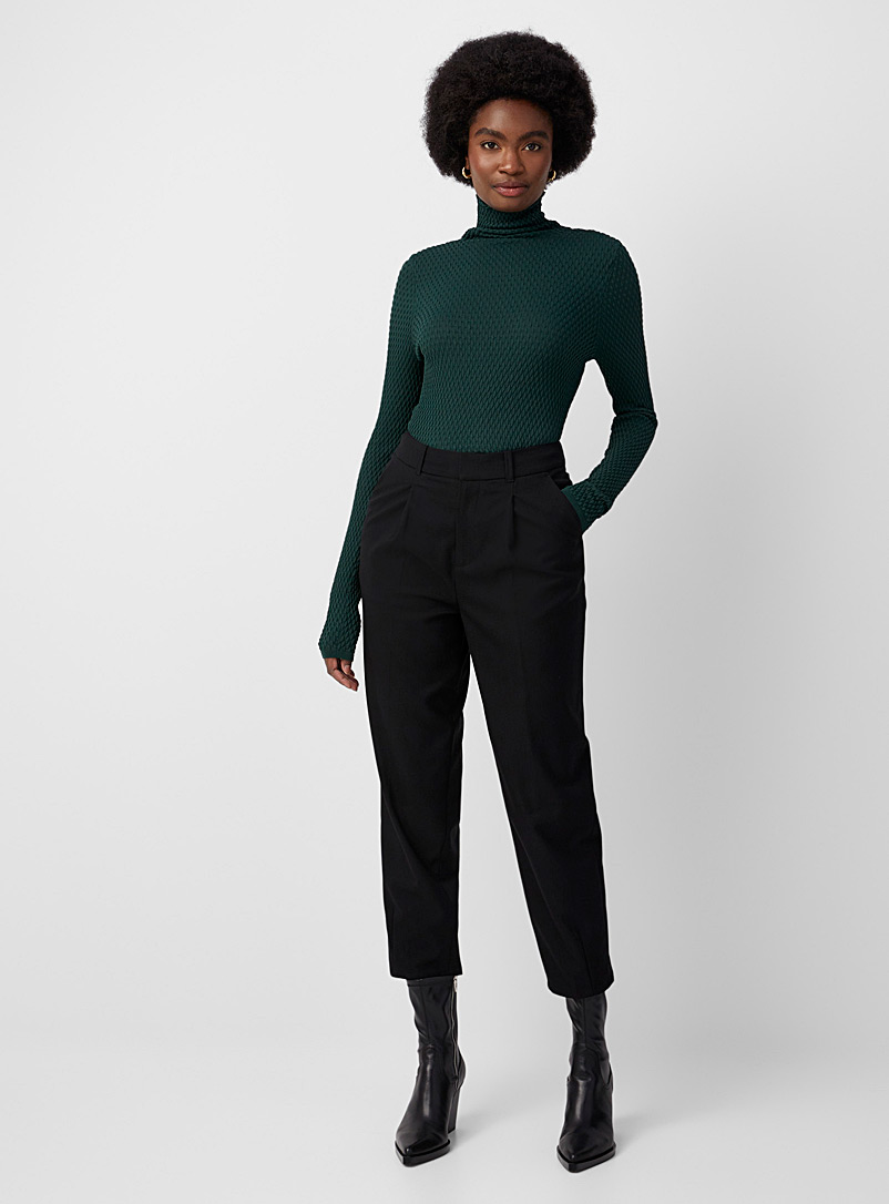 Contemporaine Black Touch of wool barrel pant for women