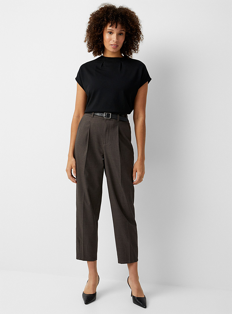 Contemporaine Grey Touch of wool barrel pant for women