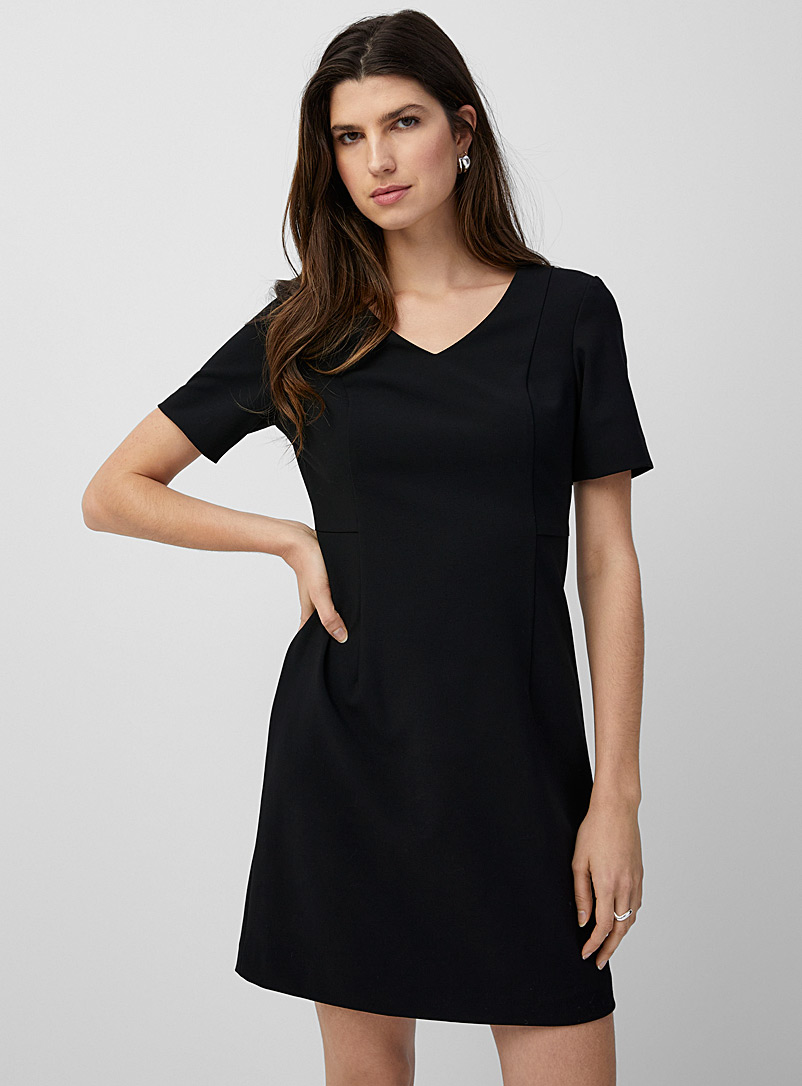 Contemporaine: La robe extensible dos zippé Noir pour femme