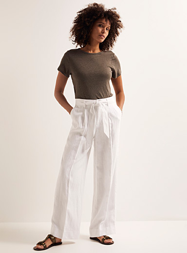Pure linen belted wide-leg pant | Contemporaine | Shop Women%u2019s ...
